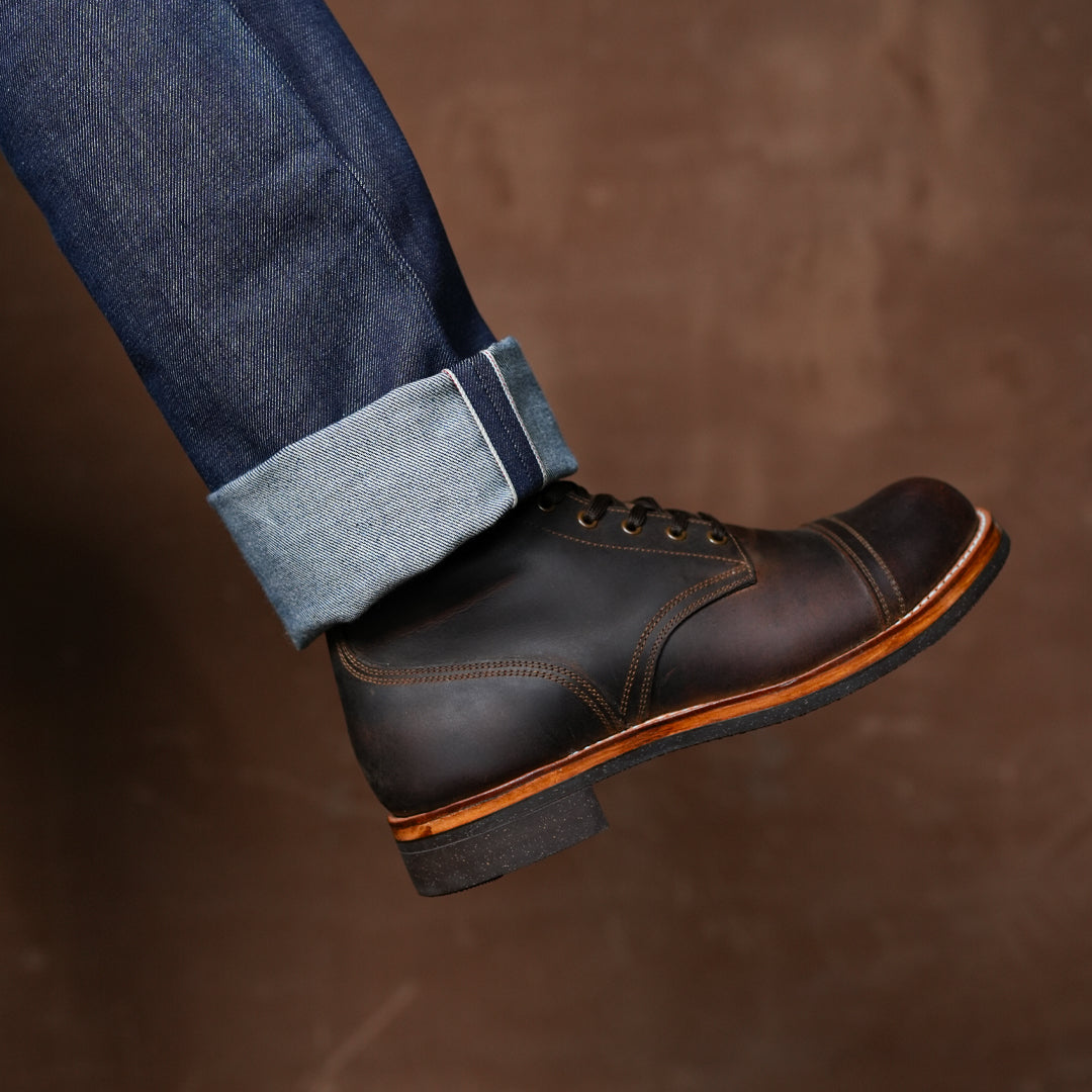 The Brandon Cap Toe Boots (Vintage Brown) (Munson Last - Goodyear Welted)
