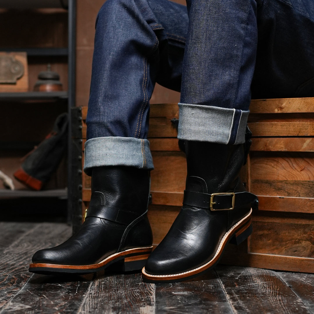 The Foundry Engineer Boots (Raven Black) Goodyear Welted