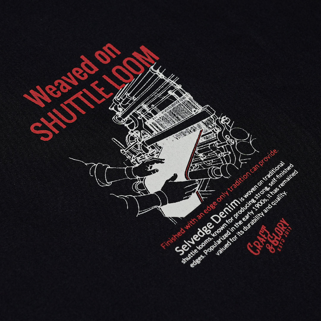 Five Pocket Double Black 14 Oz Selvedge Denim For Men (Slim Straight)