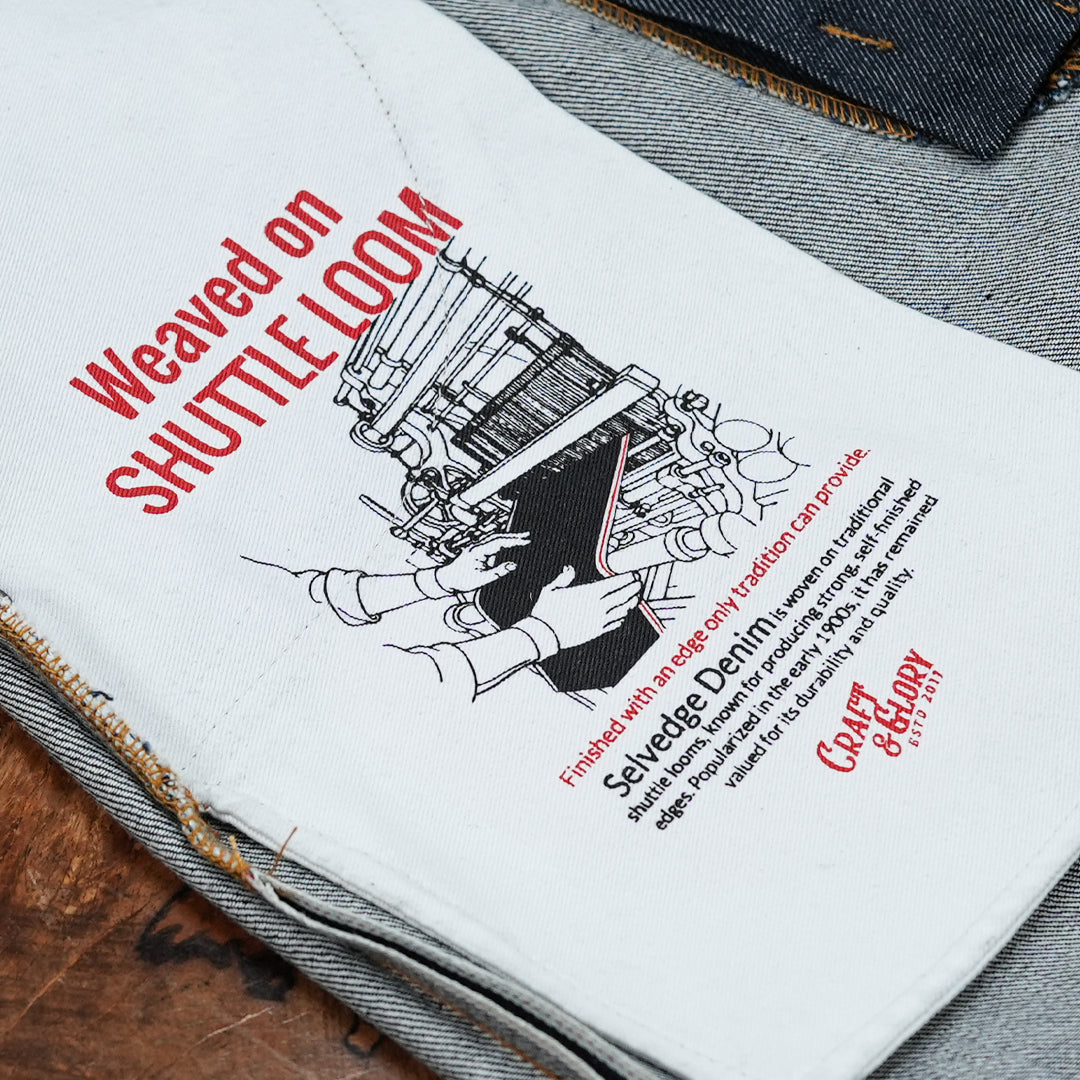 Five Pocket Blue Blood 13 Oz Selvedge Denim For Men (Slim Straight)