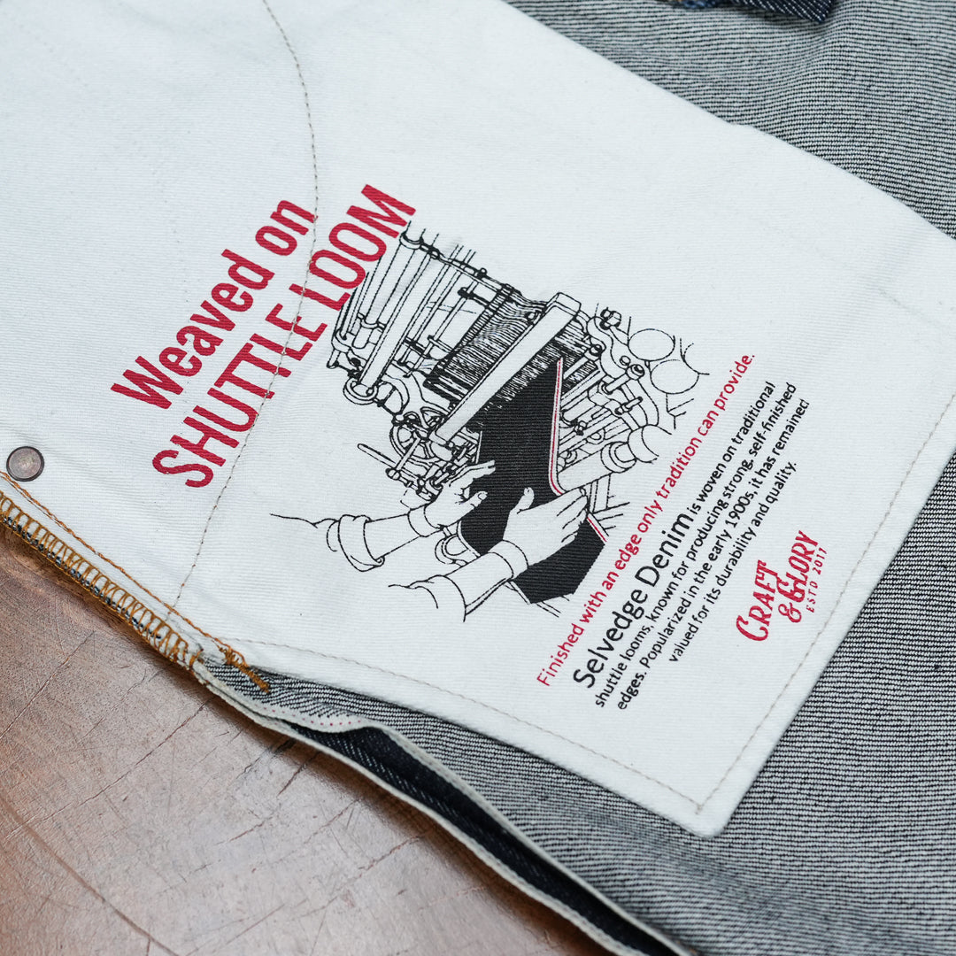 Five Pocket Blue Blood 13 Oz Selvedge Denim For Men (True Straight)