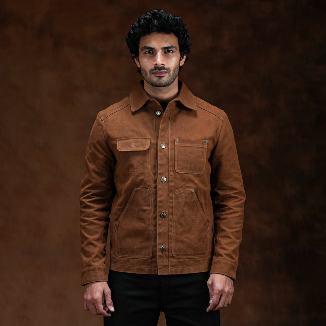 Chore Jacket Bear Brown 12 Oz Hard Waxed Canvas