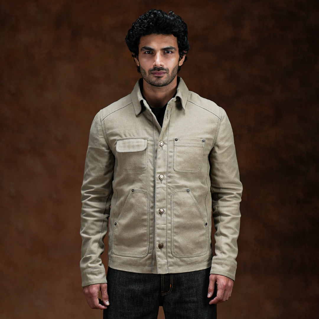Chore Jacket Sandstorm 12 Oz Oil Waxed Twill