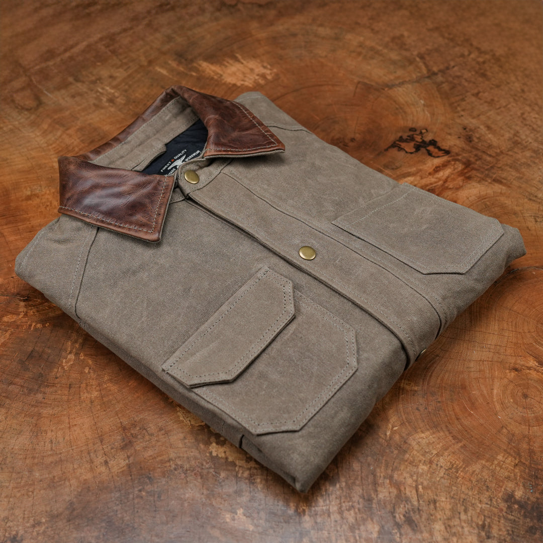 Cabin Jacket Field Tan 12 Oz Hard Waxed Canvas