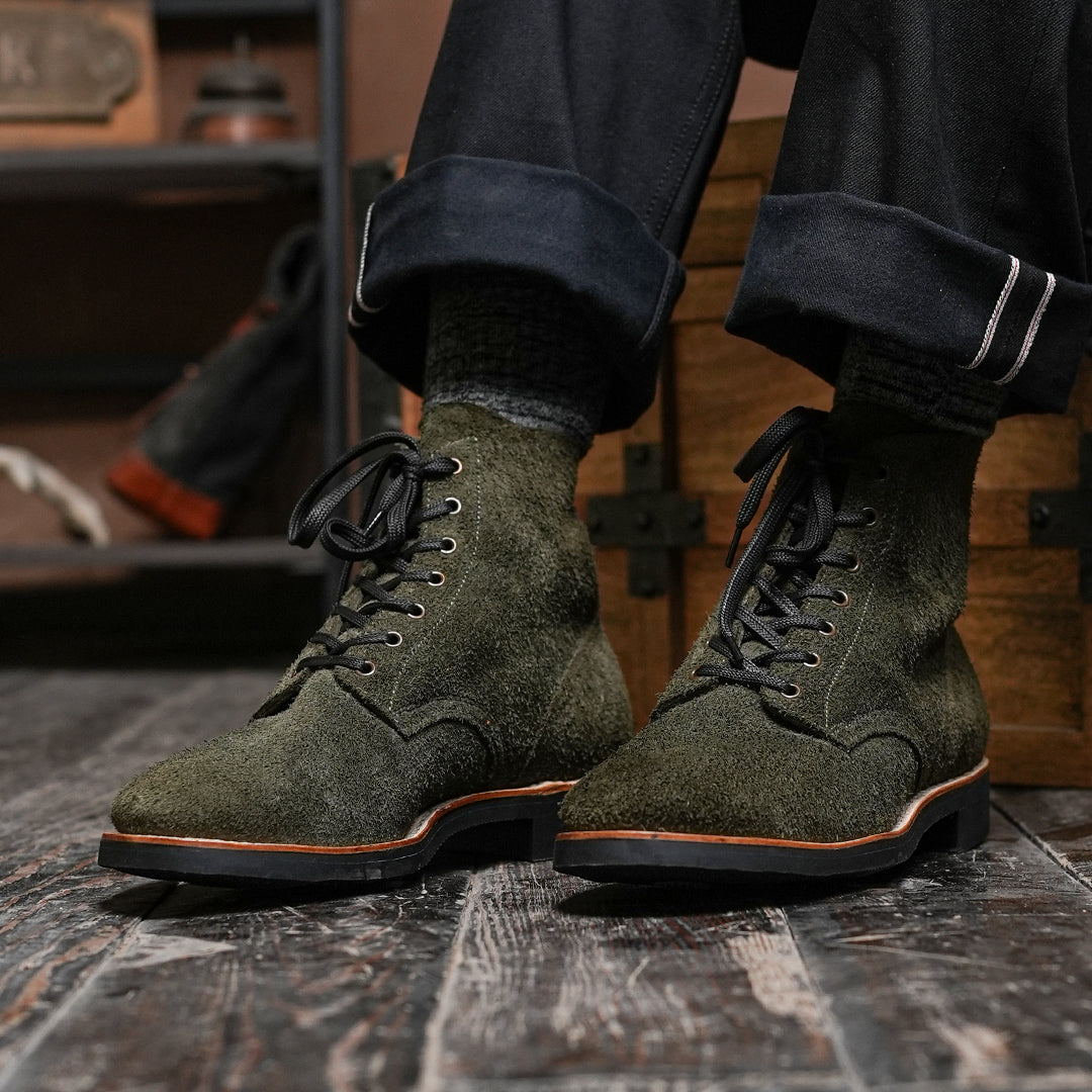 The Craft Boondocker Boots (Grizzly Green Roughout) Goodyear Welted