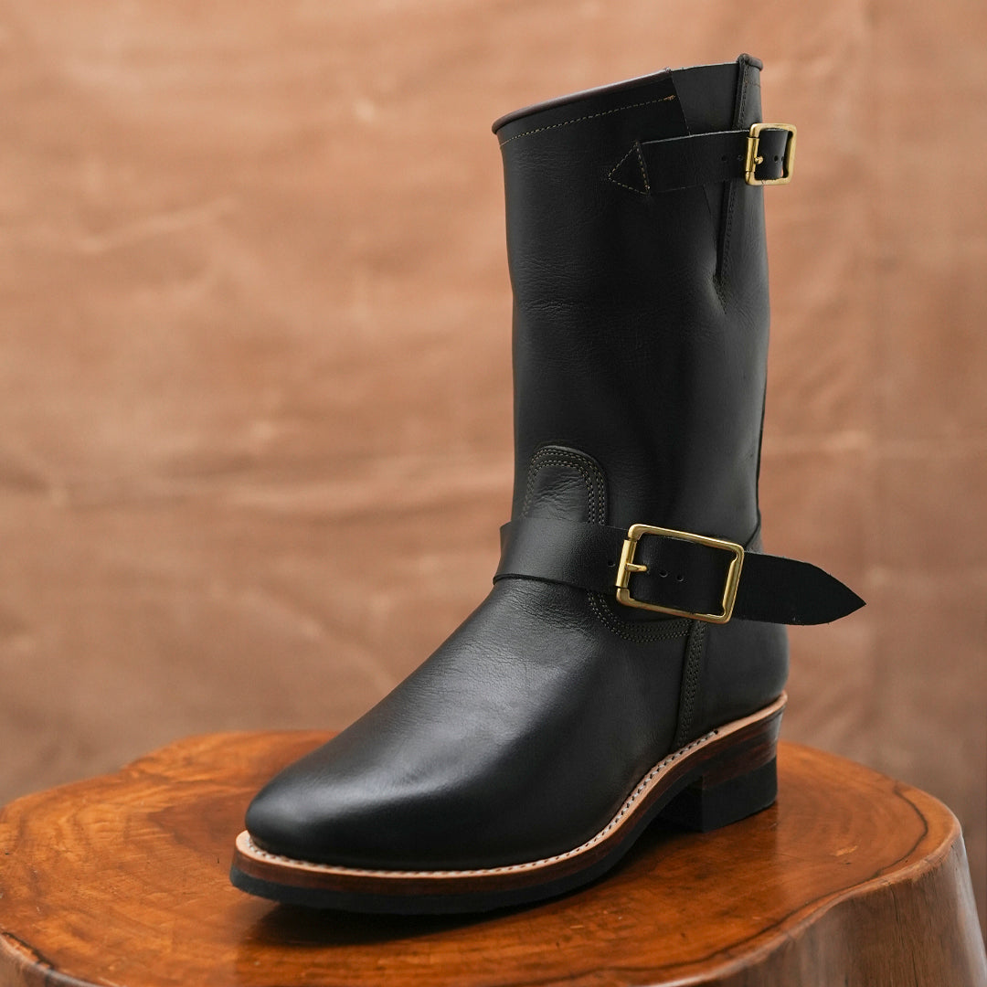 The Foundry Engineer Boots (Raven Black) Goodyear Welted