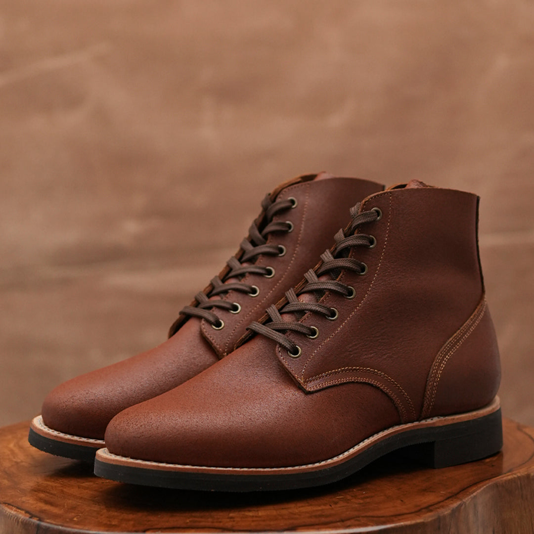 The Craft Boondocker Boots (Russet Waxed Roughout) Goodyear Welted