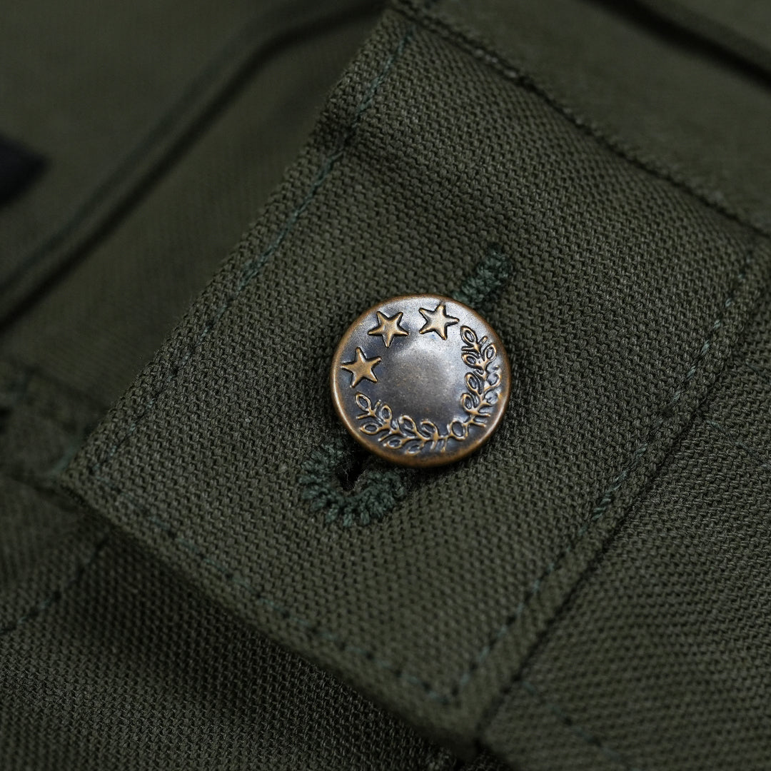 Fatigue Pants Military Green 12 Oz Selvedge Canvas For Men (True Straight)