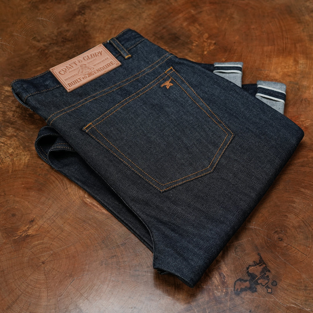Five Pocket Blue Blood 13 Oz Selvedge Denim For Men (True Straight)
