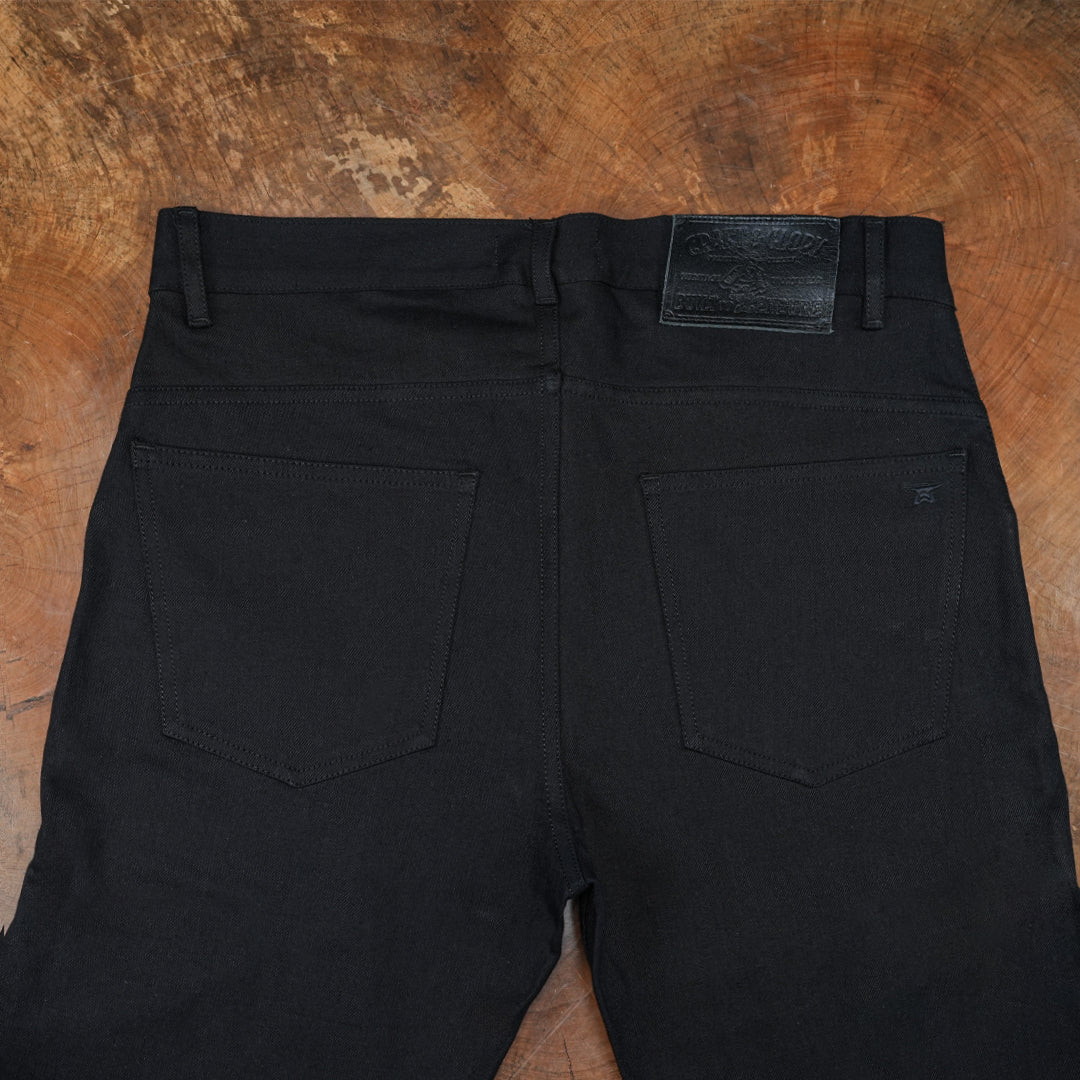 Five Pocket Double Black 14 Oz Selvedge Denim For Men (Slim Straight)
