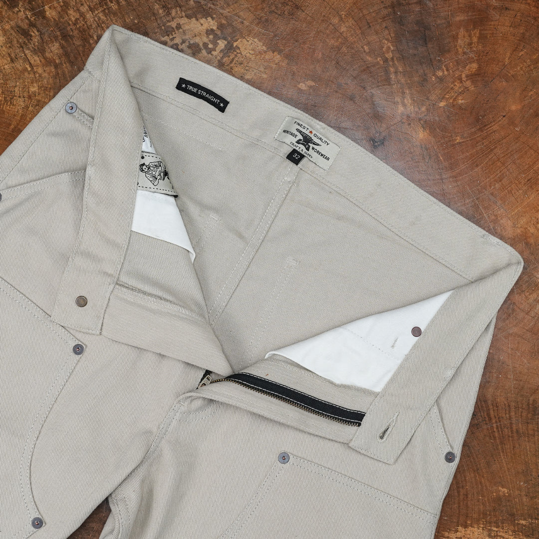 Double Knee Carpenter Arctic Wolf 12 Oz Cotton Twill Pants For Men (True Straight)