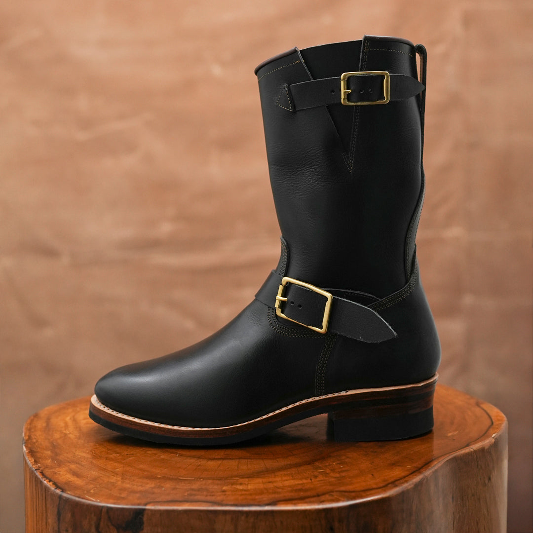 The Foundry Engineer Boots (Raven Black) Goodyear Welted