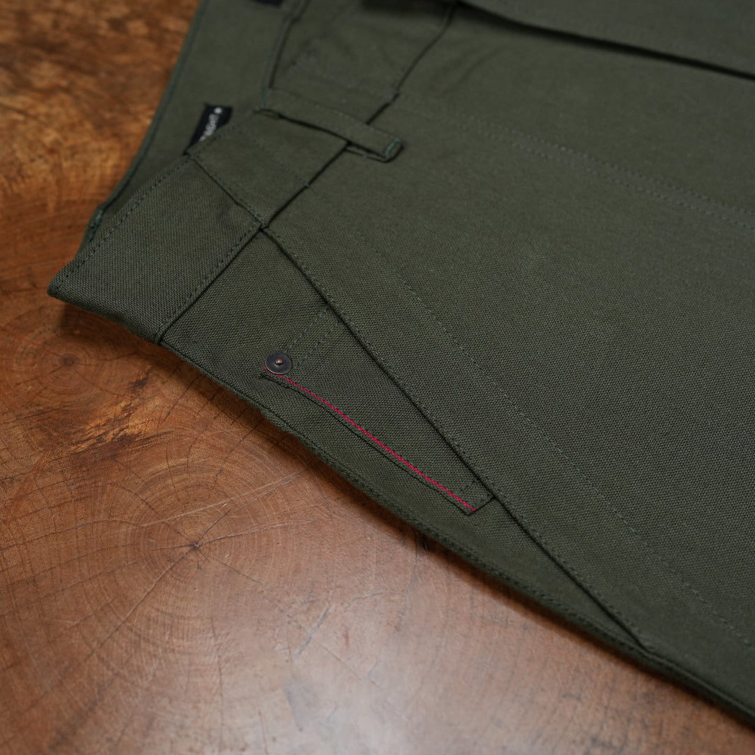 Fatigue Pants Military Green 12 Oz Selvedge Canvas For Men (True Straight)