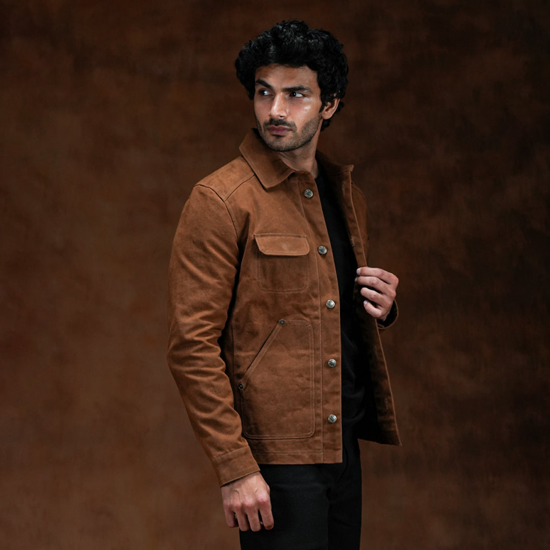 Chore Jacket Bear Brown 12 Oz Hard Waxed Canvas