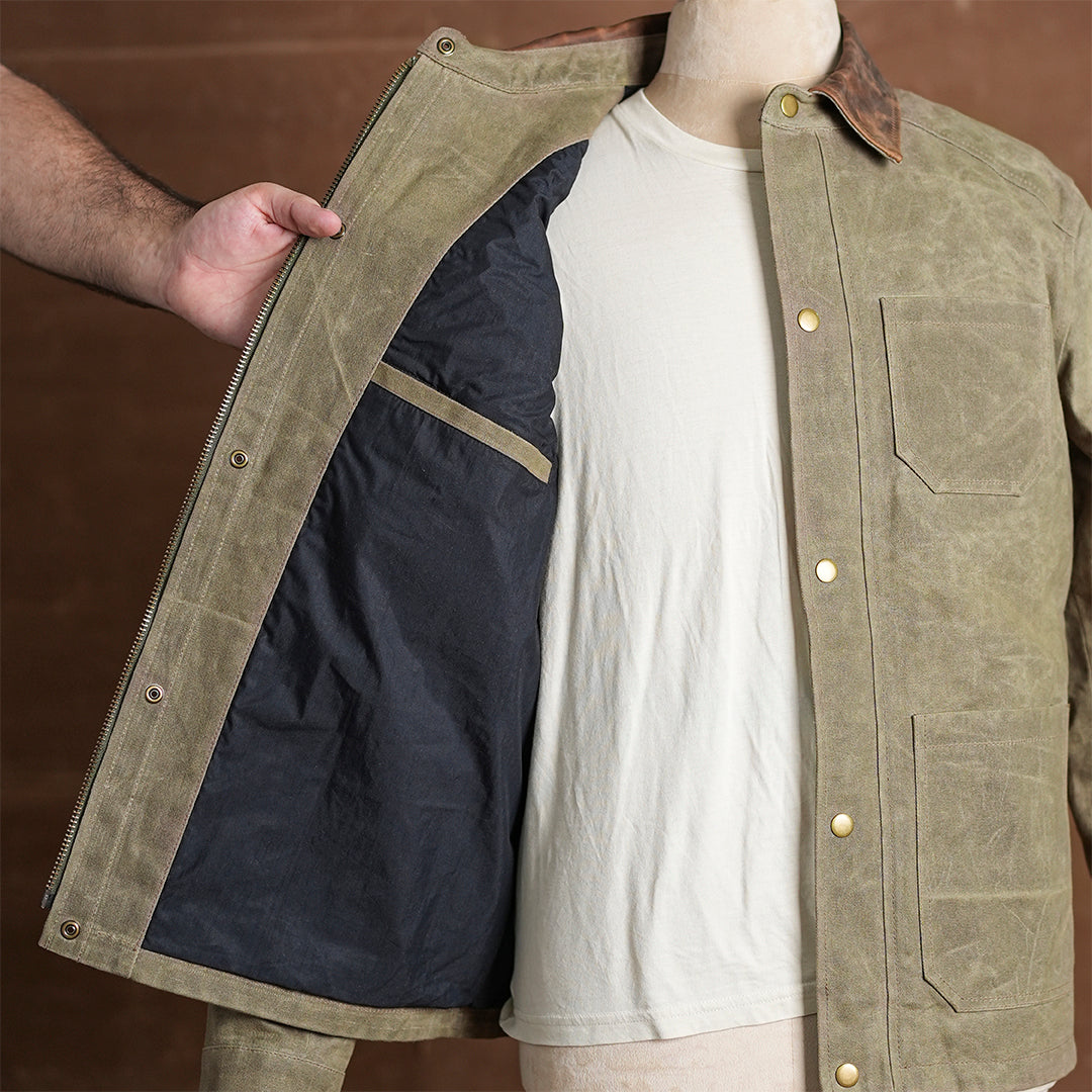 Cabin Jacket Field Tan 12 Oz Hard Waxed Canvas