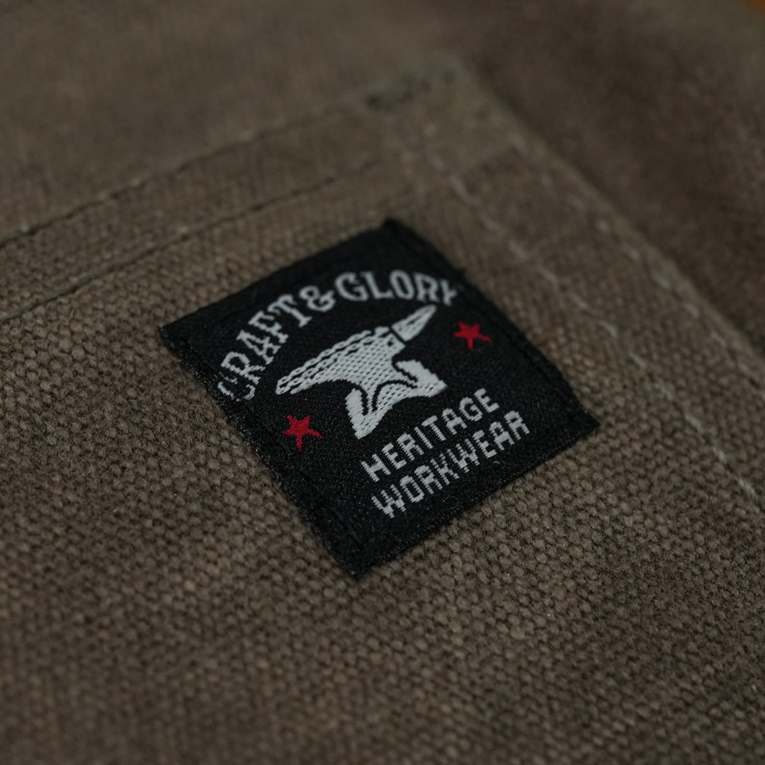 Double Knee Carpenter Field Tan 12 Oz Hard Waxed Canvas Pants For Men (True Straight)