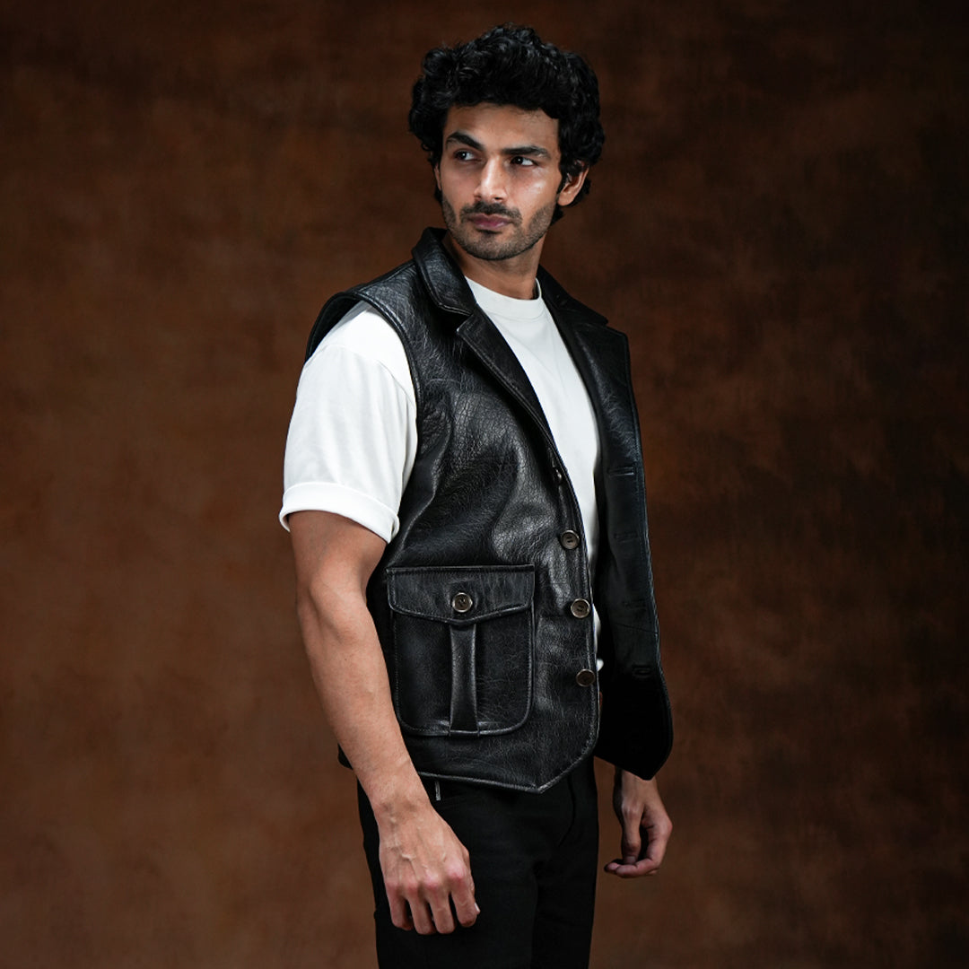 Gentleman's Vest Jacket (Raven Black)