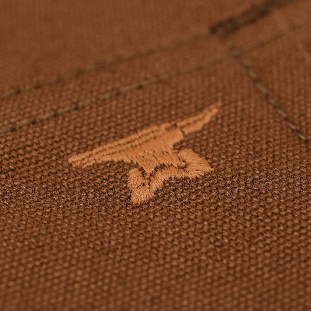 Five Pocket Fox Brown 12 Oz Duck Canvas Pants For Men (Slim Straight)