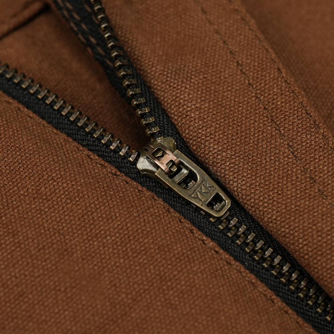 Five Pocket Fox Brown 12 Oz Duck Canvas Pants For Men (True Straight)