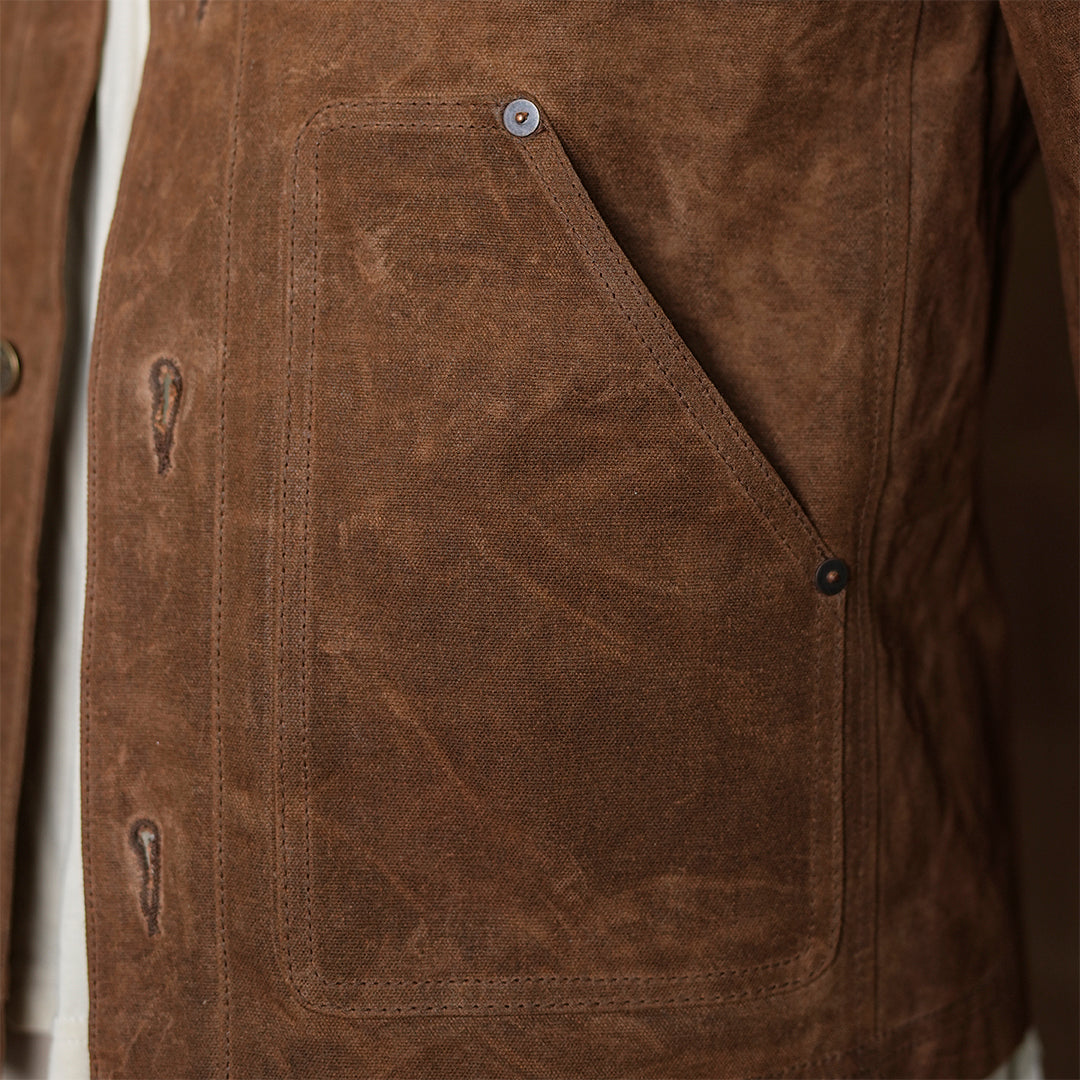 Chore Jacket Bear Brown 12 Oz Hard Waxed Canvas