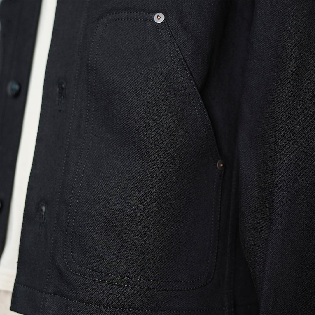 Chore Jacket Double Black 14 Oz Selvedge Denim