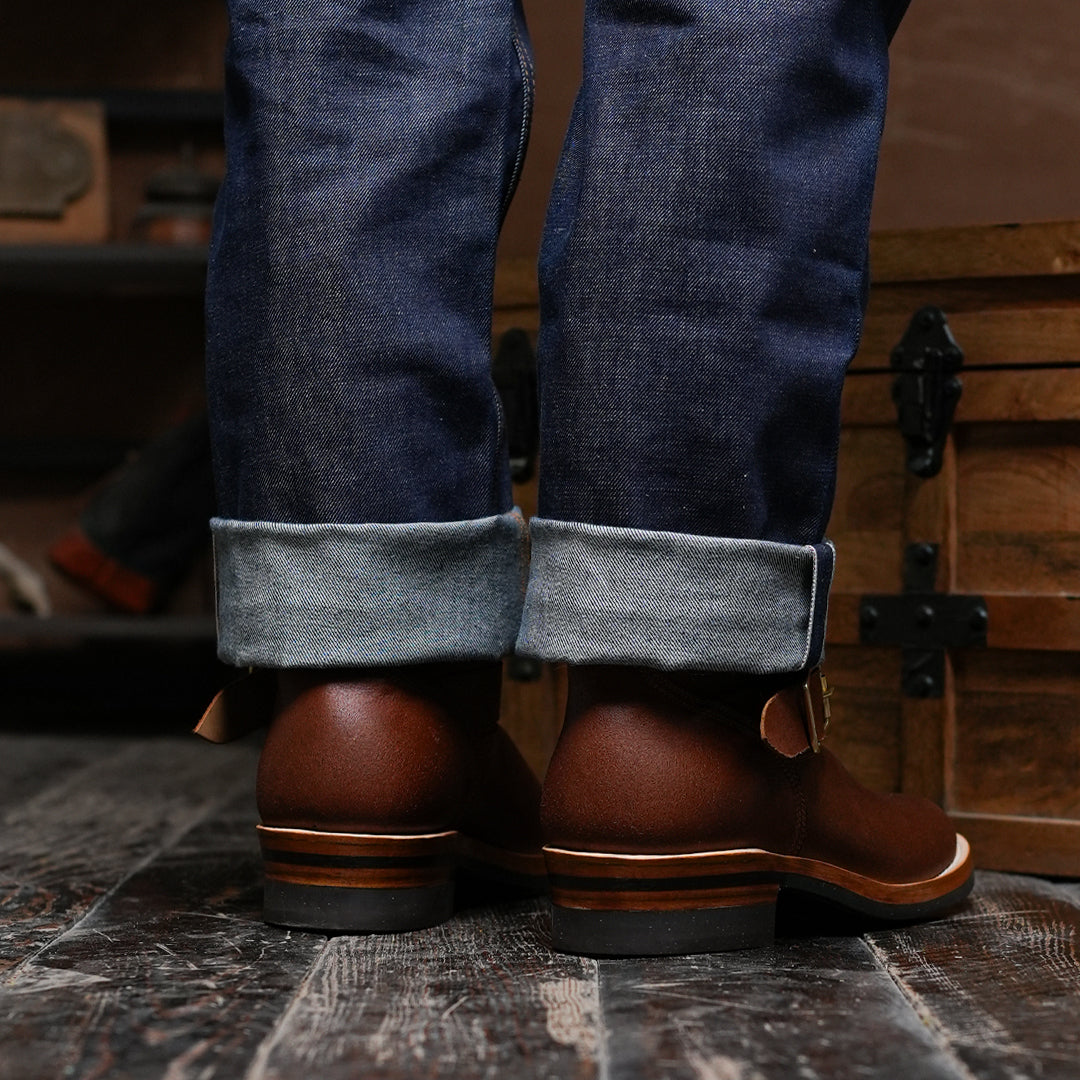 The Foundry Engineer Boots (Russet Waxed Roughout) Goodyear Welted