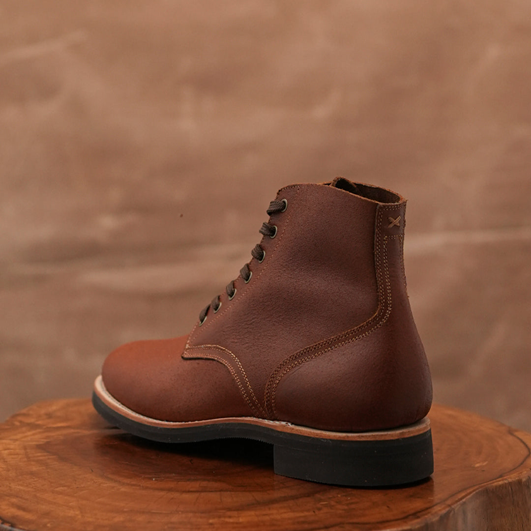 The Craft Boondocker Boots (Russet Waxed Roughout) Goodyear Welted