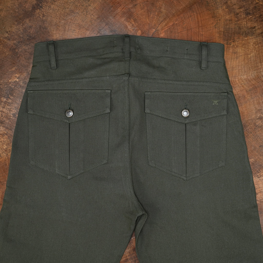 Fatigue Pants Military Green 12 Oz Selvedge Canvas For Men (True Straight)