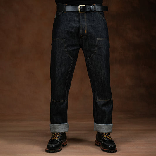 Double Knee Carpenter Blue Blood 13 Oz Selvedge Denim For Men (True Straight)