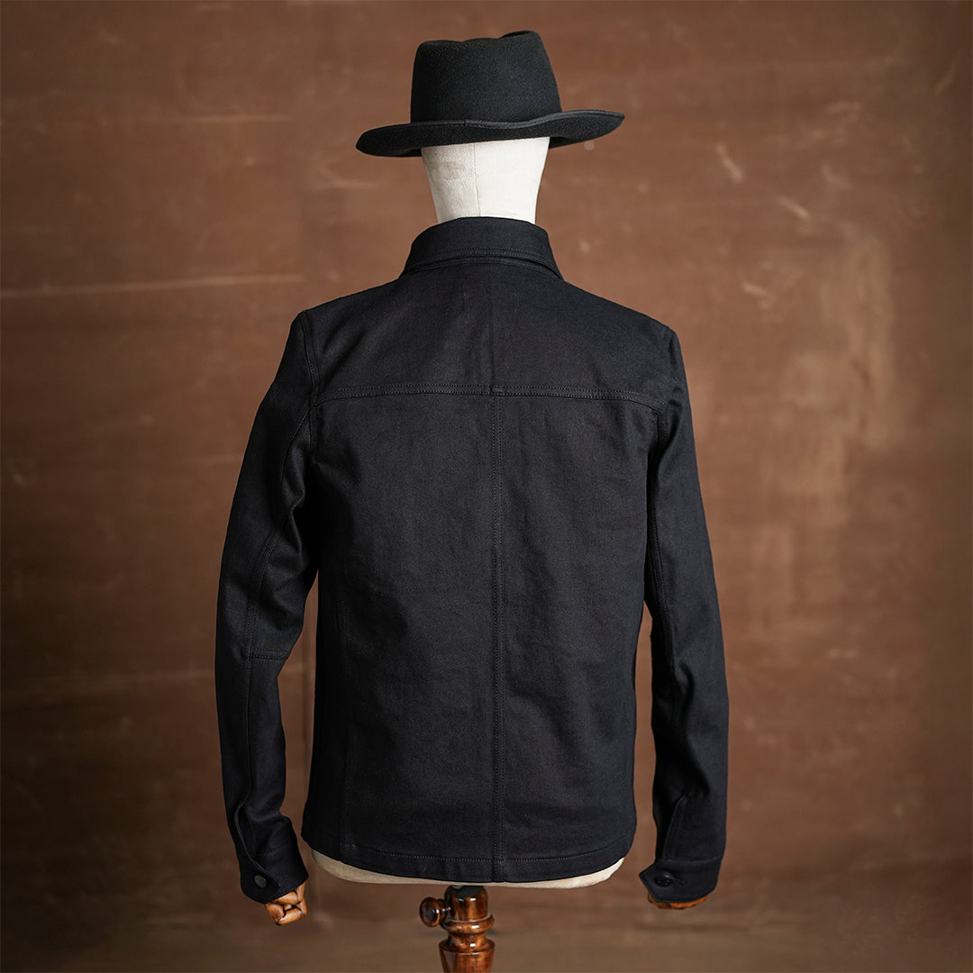 Chore Jacket Double Black 14 Oz Selvedge Denim