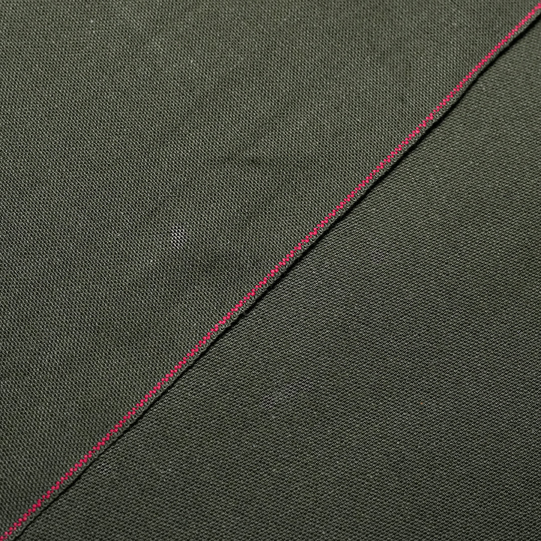 Five Pocket Military Green 12 Oz Selvedge Canvas Pants For Men (True Straight)