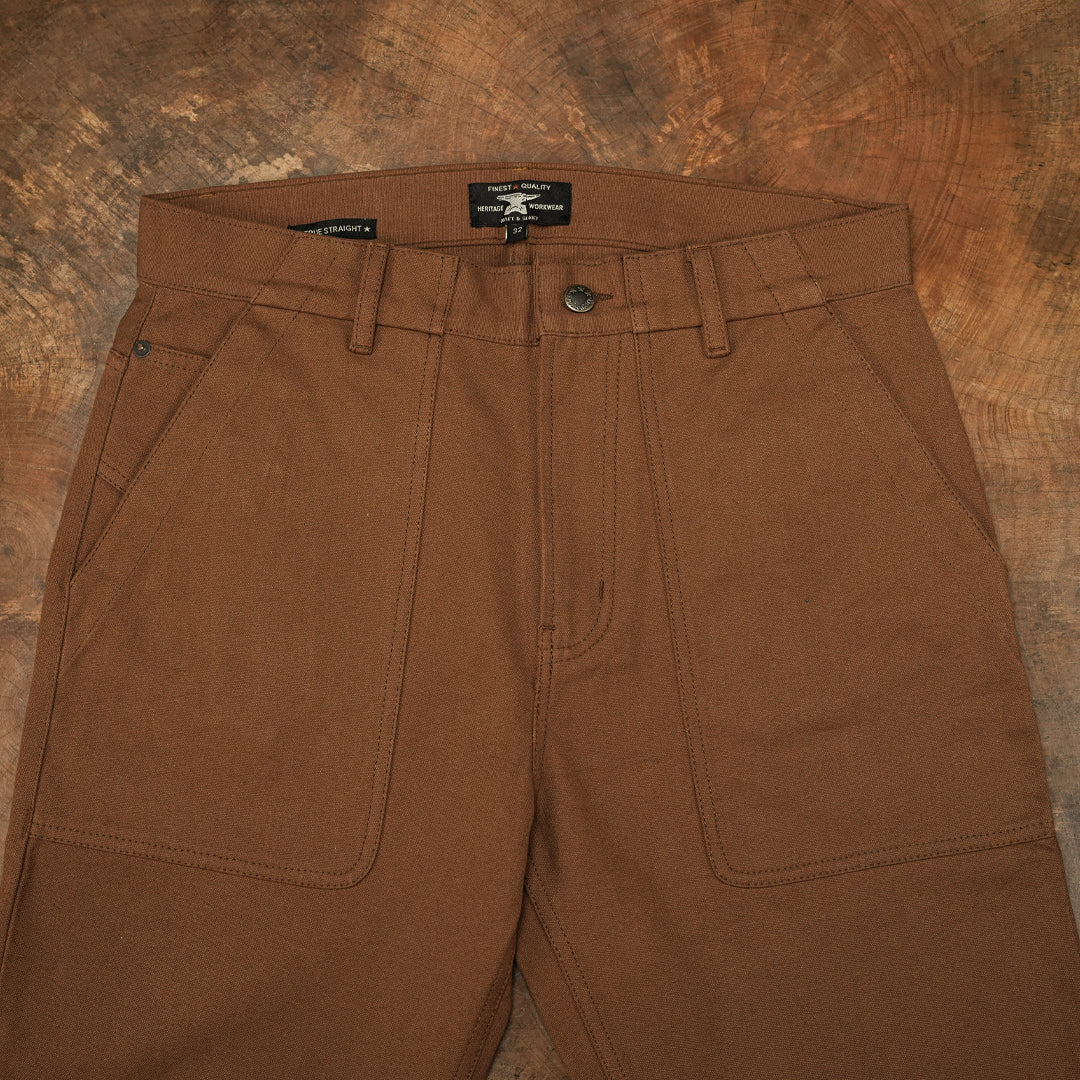 Fatigue Pants Fox Brown 12 Oz Duck Canvas For Men (True Straight)
