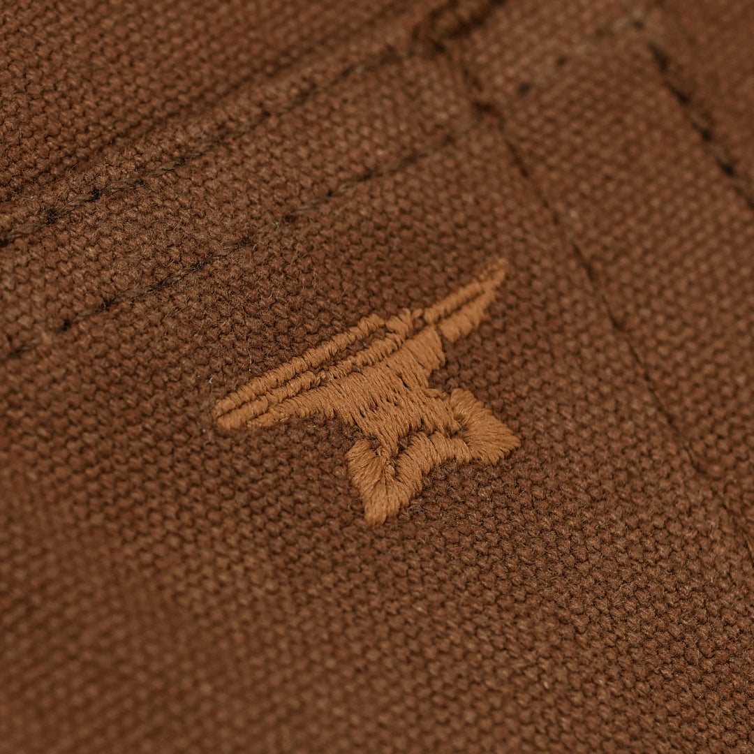 Five Pocket Fox Brown 12 Oz Duck Canvas Pants For Men (True Straight)