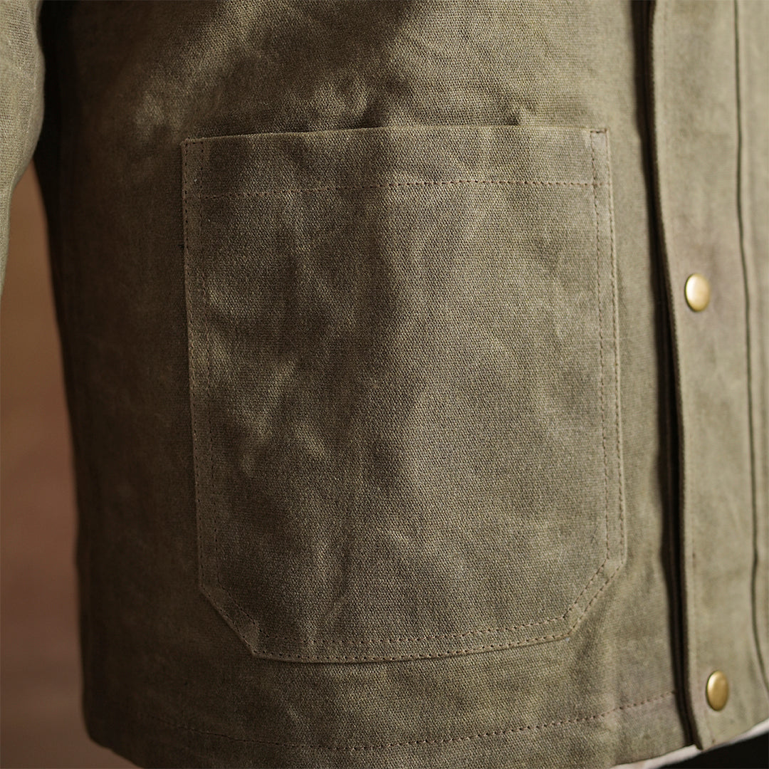 Cabin Jacket Field Tan 12 Oz Hard Waxed Canvas
