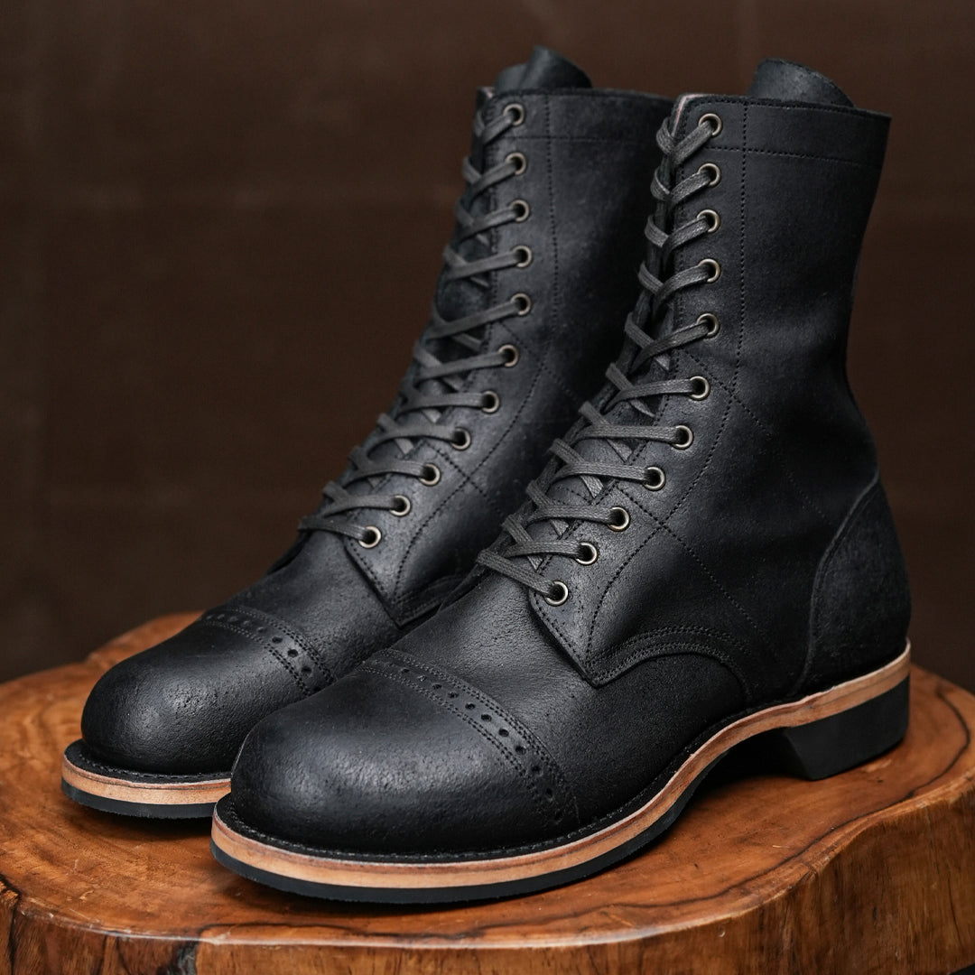 Hell Jumper Boots ( Black Oiled Roughout ) with Trooper Sole