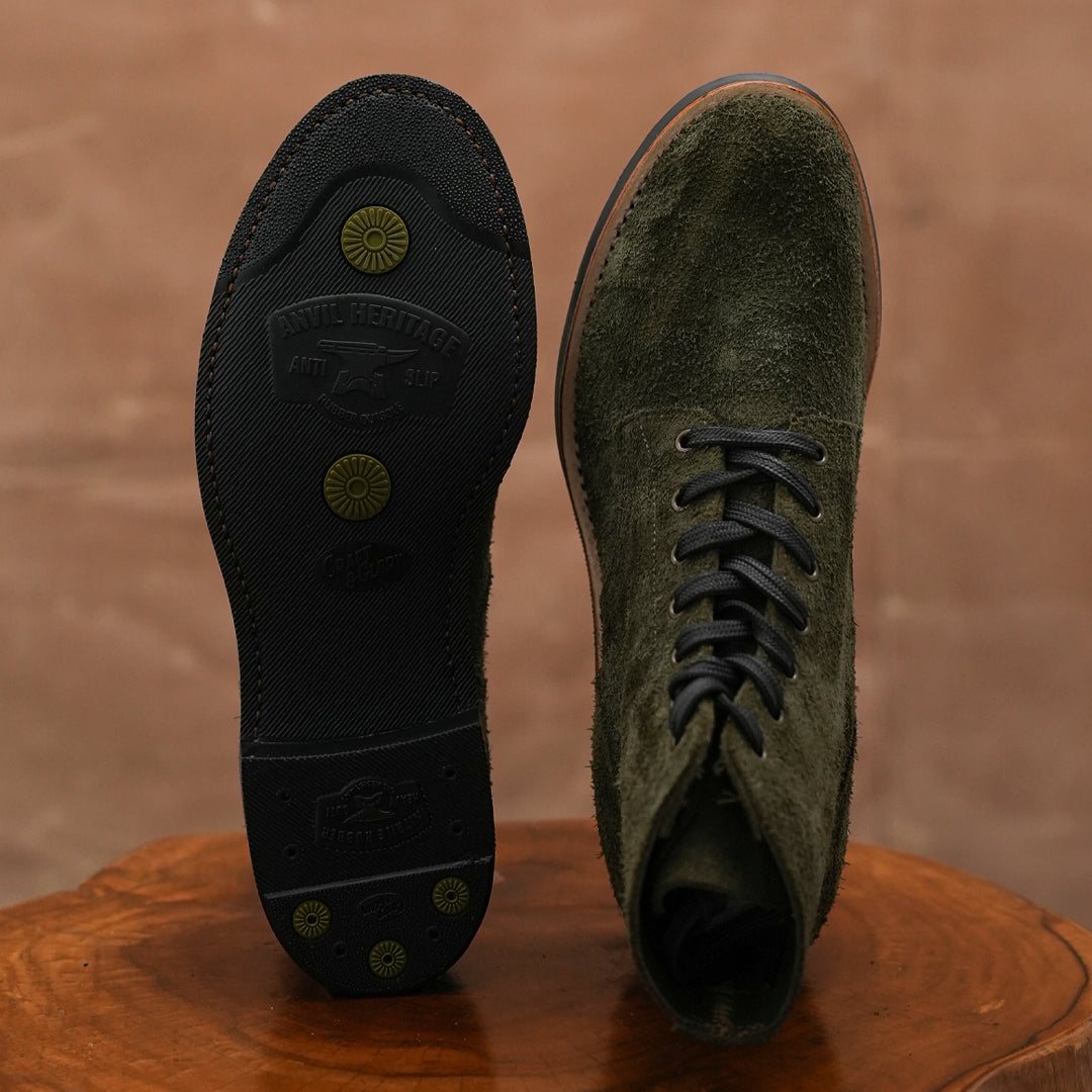 The Craft Boondocker Boots (Grizzly Green Roughout) Goodyear Welted