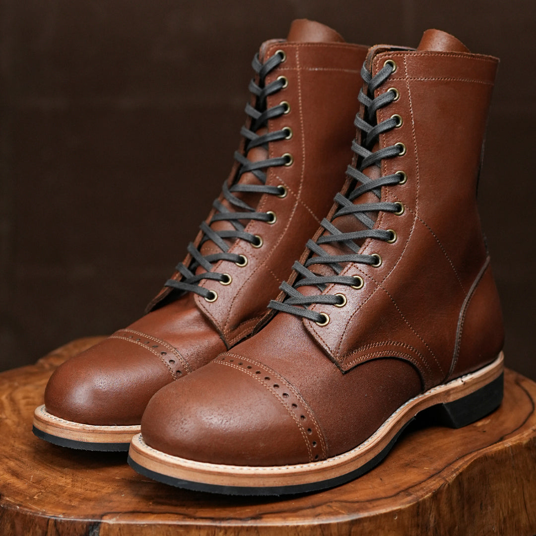 Hell Jumper Boots ( Russet Waxed Roughout ) with Trooper Sole
