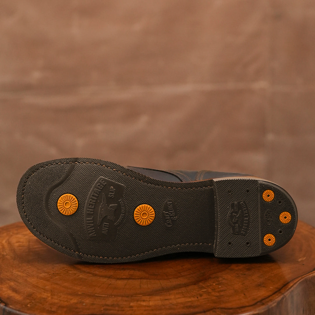 The Brandon Cap Toe Boots (Vintage Brown) (Munson Last - Goodyear Welted)