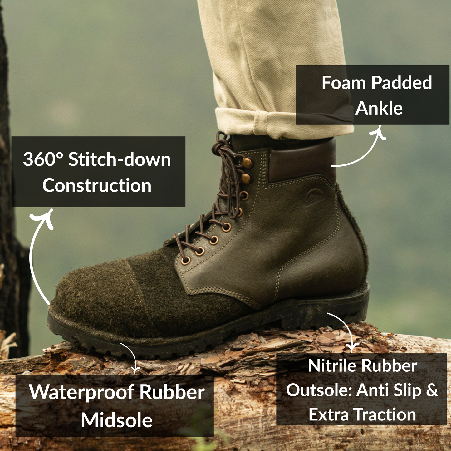 Himalayan Trailmaster Boots 6" (Grizzly Green) Water Repellent (45 Days Pre-Order For This Color)