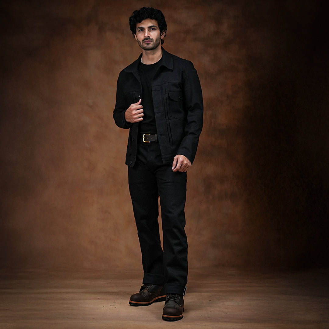 Trucker Type 2 Double Black 14 Oz Selvedge Denim