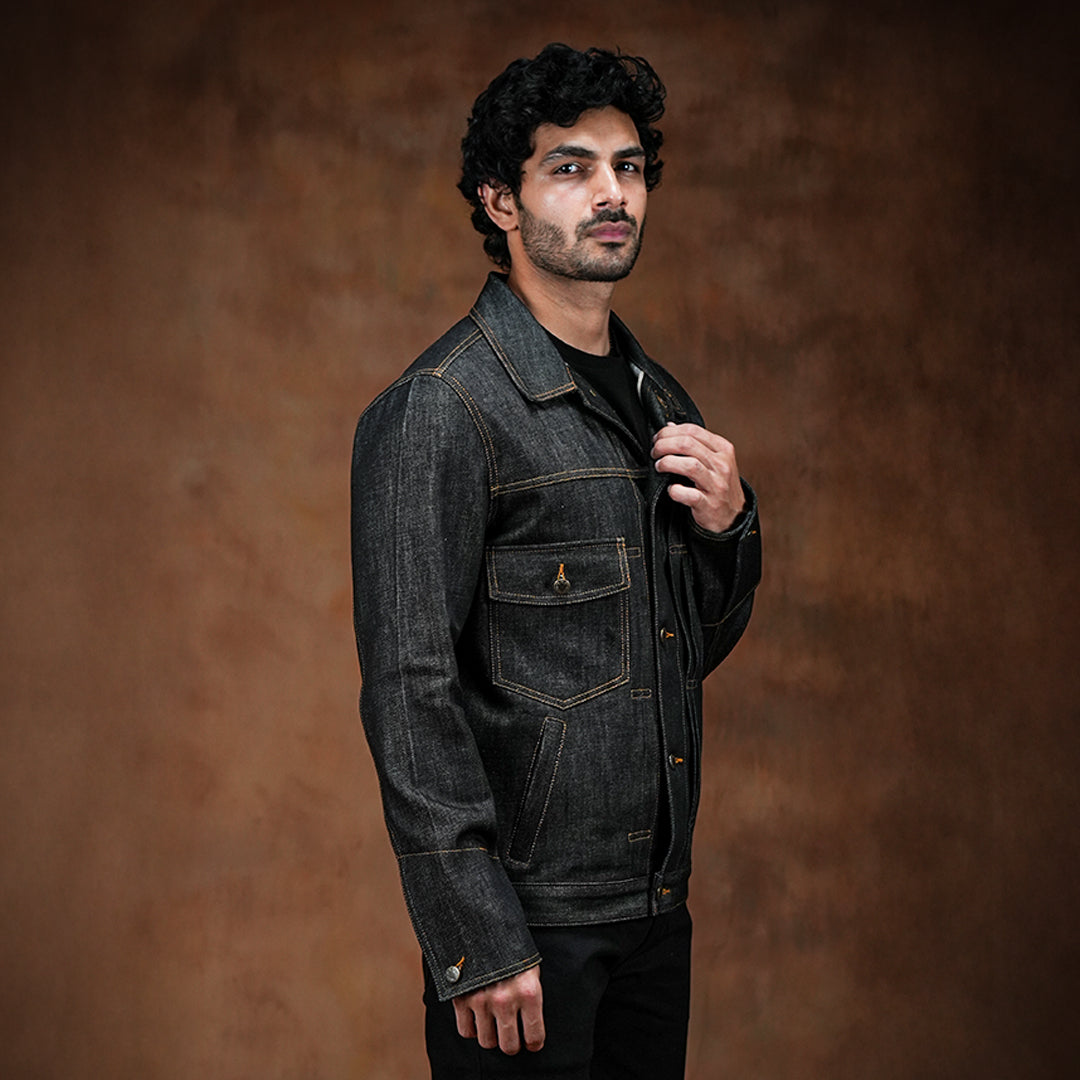 Trucker Type 2 Ghost Black 13 Oz Selvedge Denim