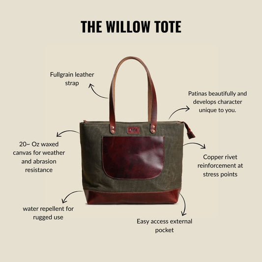 The Willow Tote ( Forest Green )
