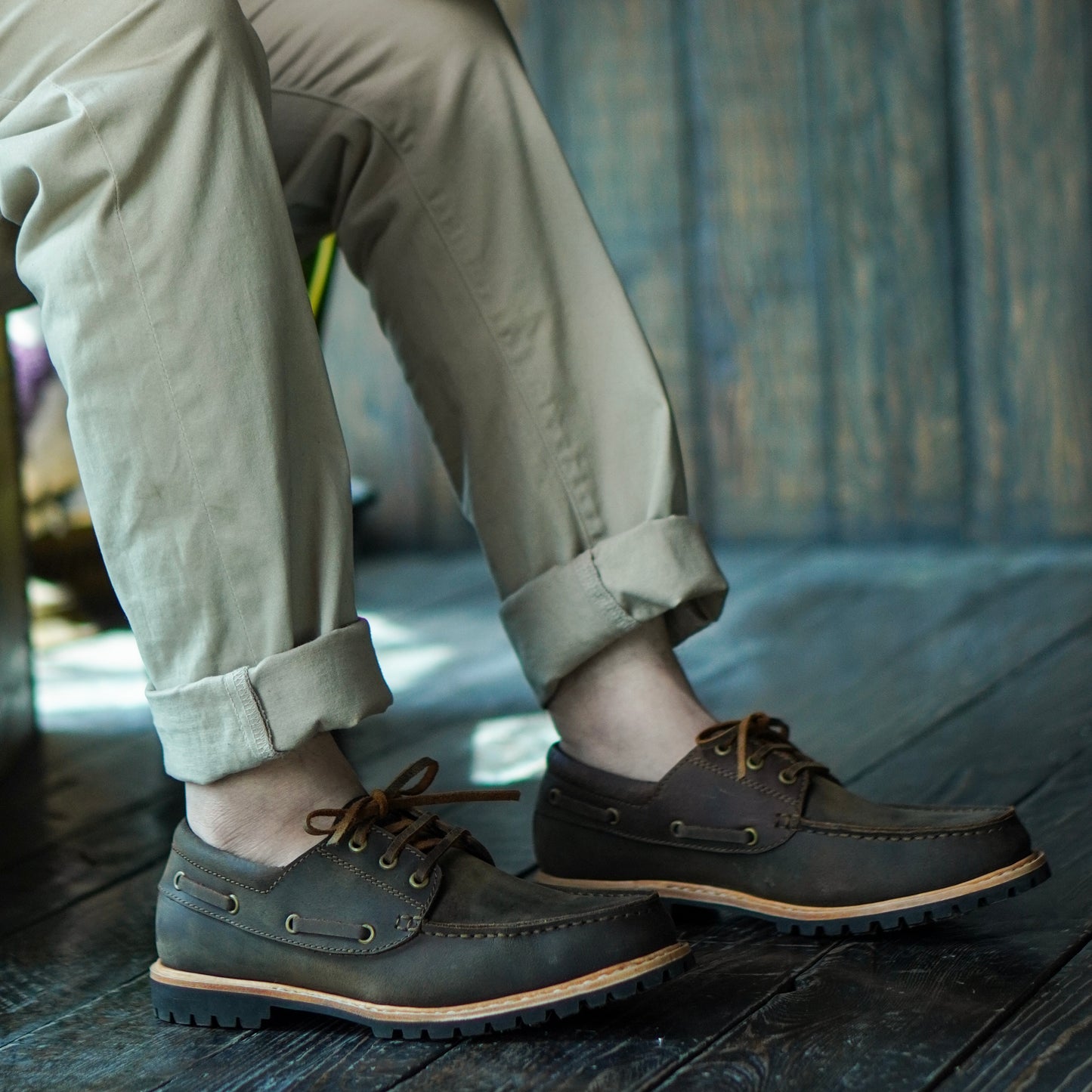 Voyager Boat Shoes (Vintage Brown) Goodyear Welted