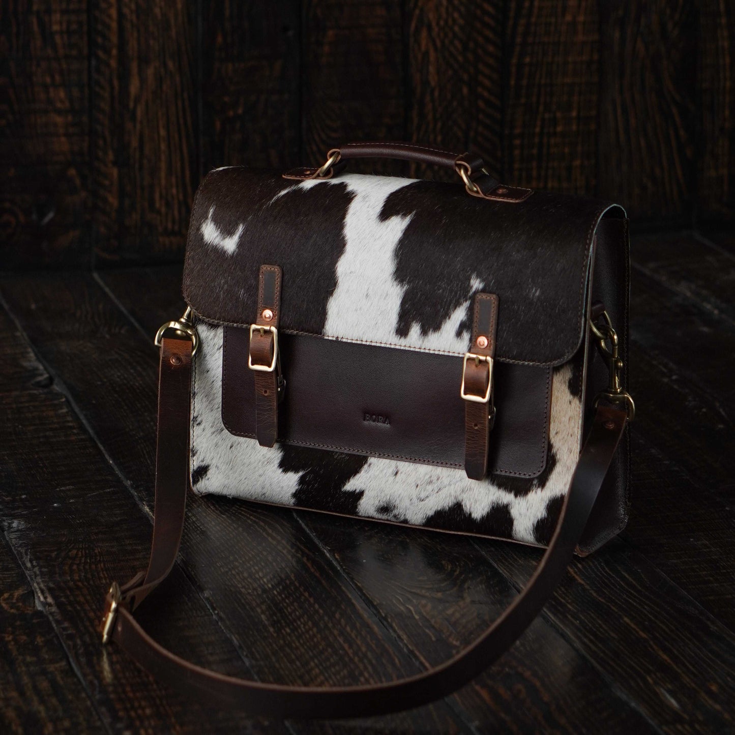 Brooklyn Satchel (Hair on Cream)