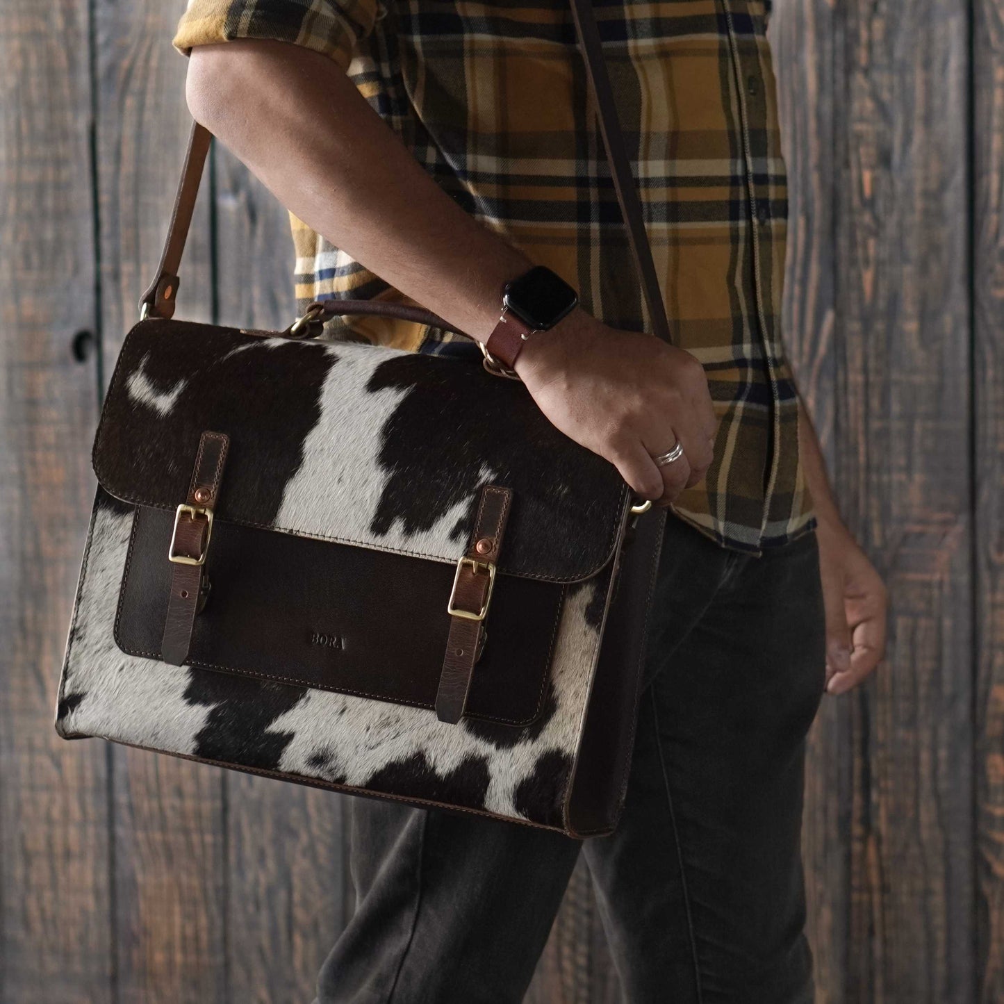 Brooklyn Satchel (Hair on Cream)