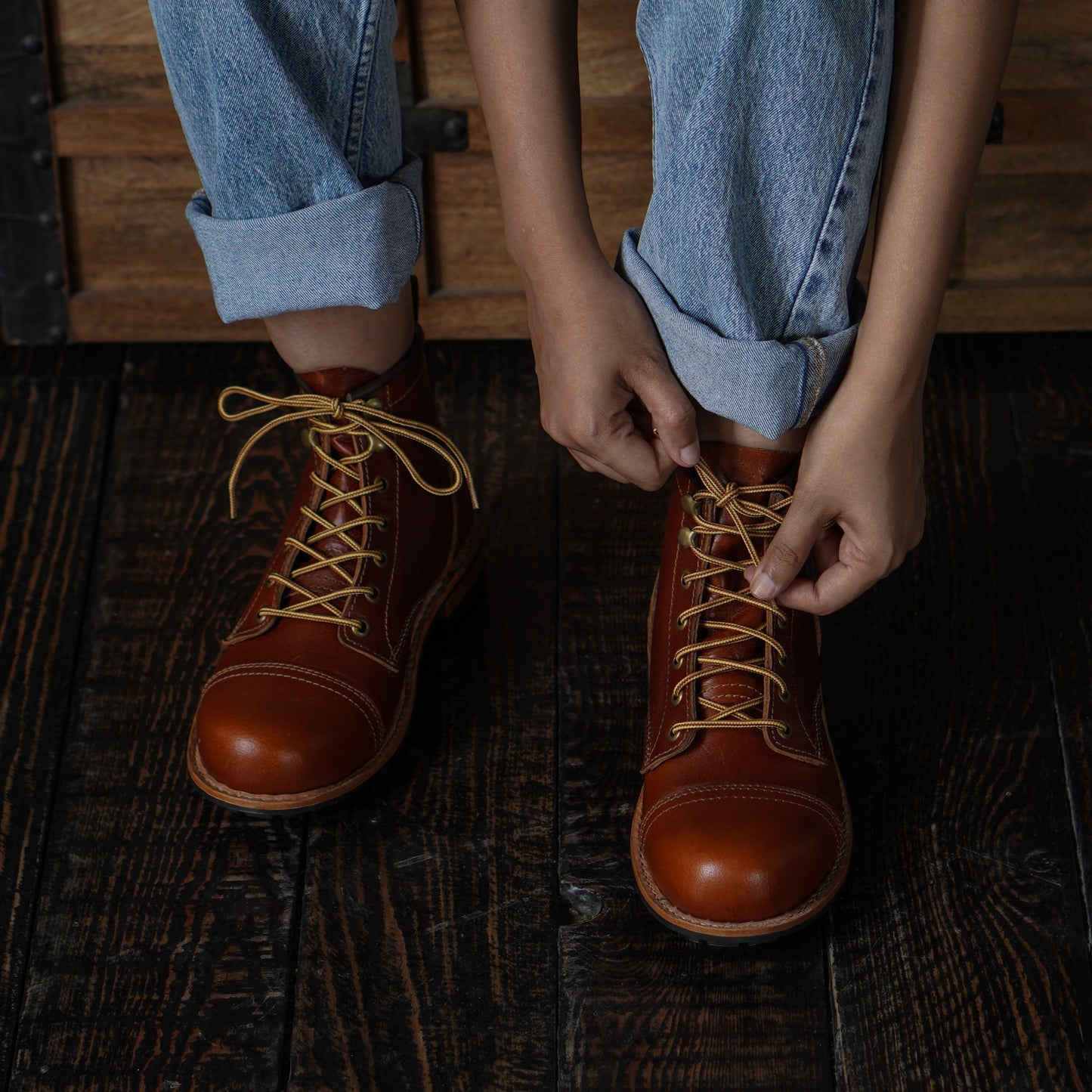 Bottes Ranger pour femmes (Saddle Tan) Goodyear Welted