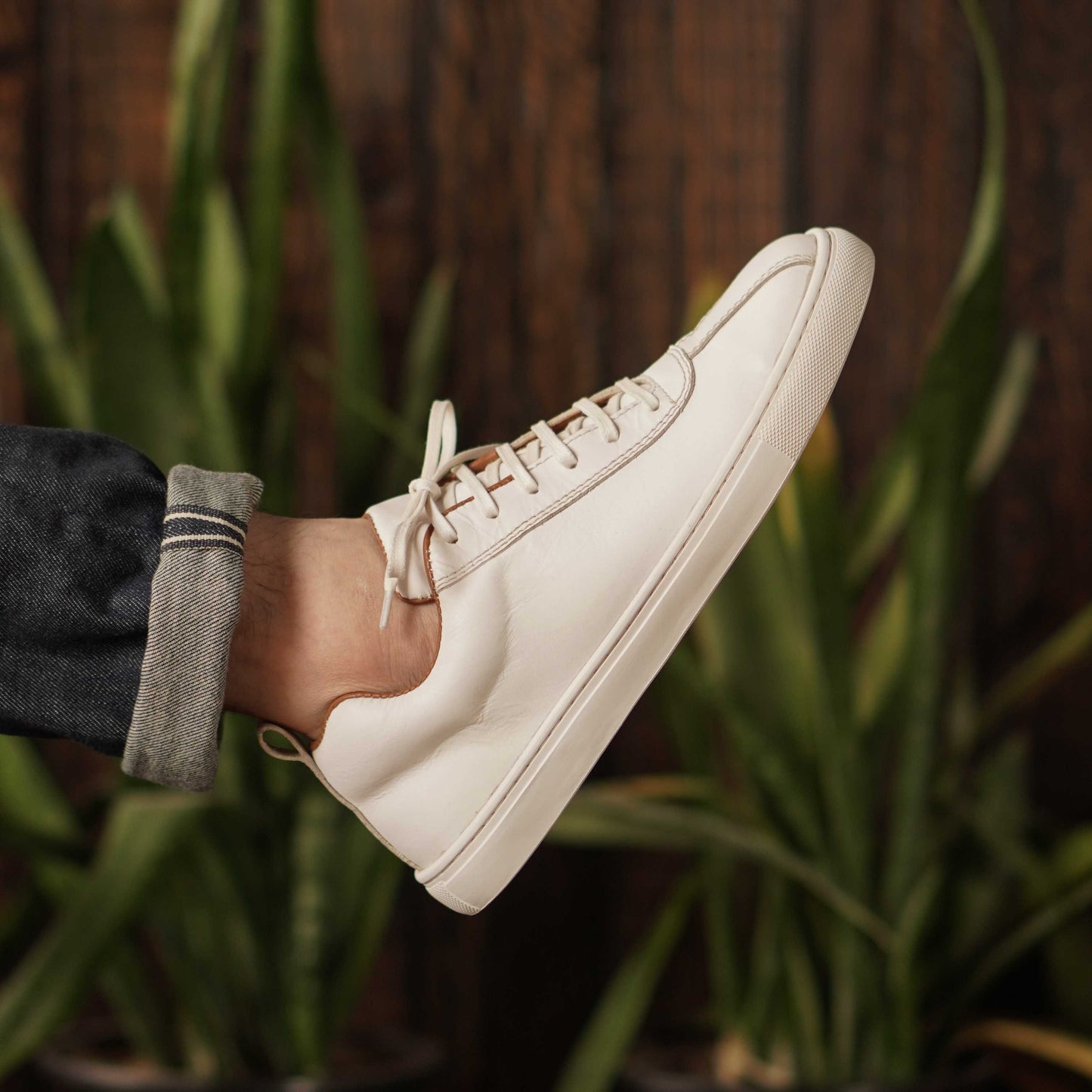 Baskets basses Austin (blanc perle)