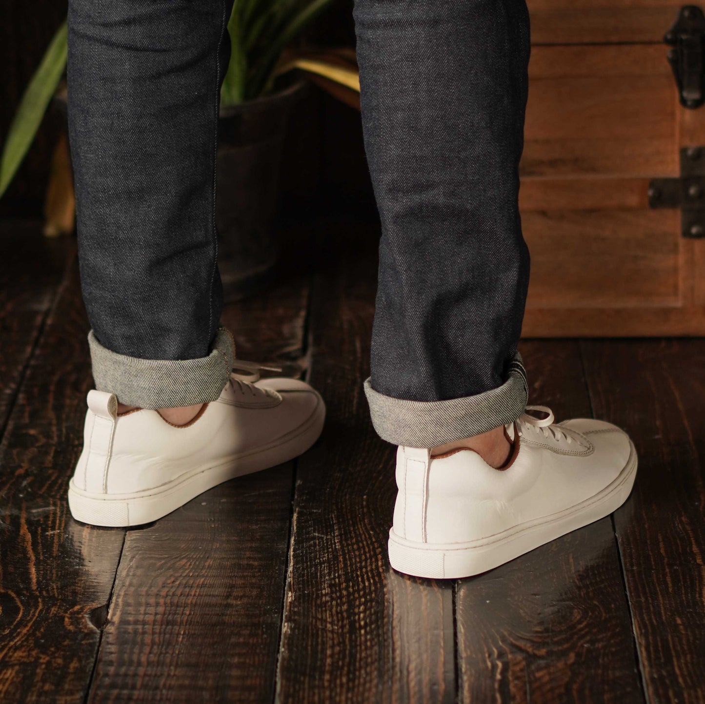 Baskets basses Austin (blanc perle)
