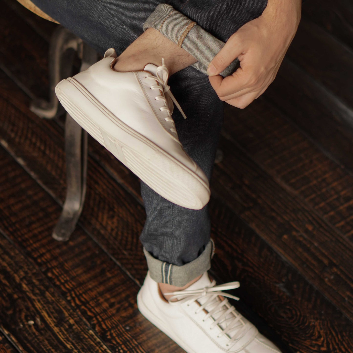 Baskets basses Austin (blanc perle)