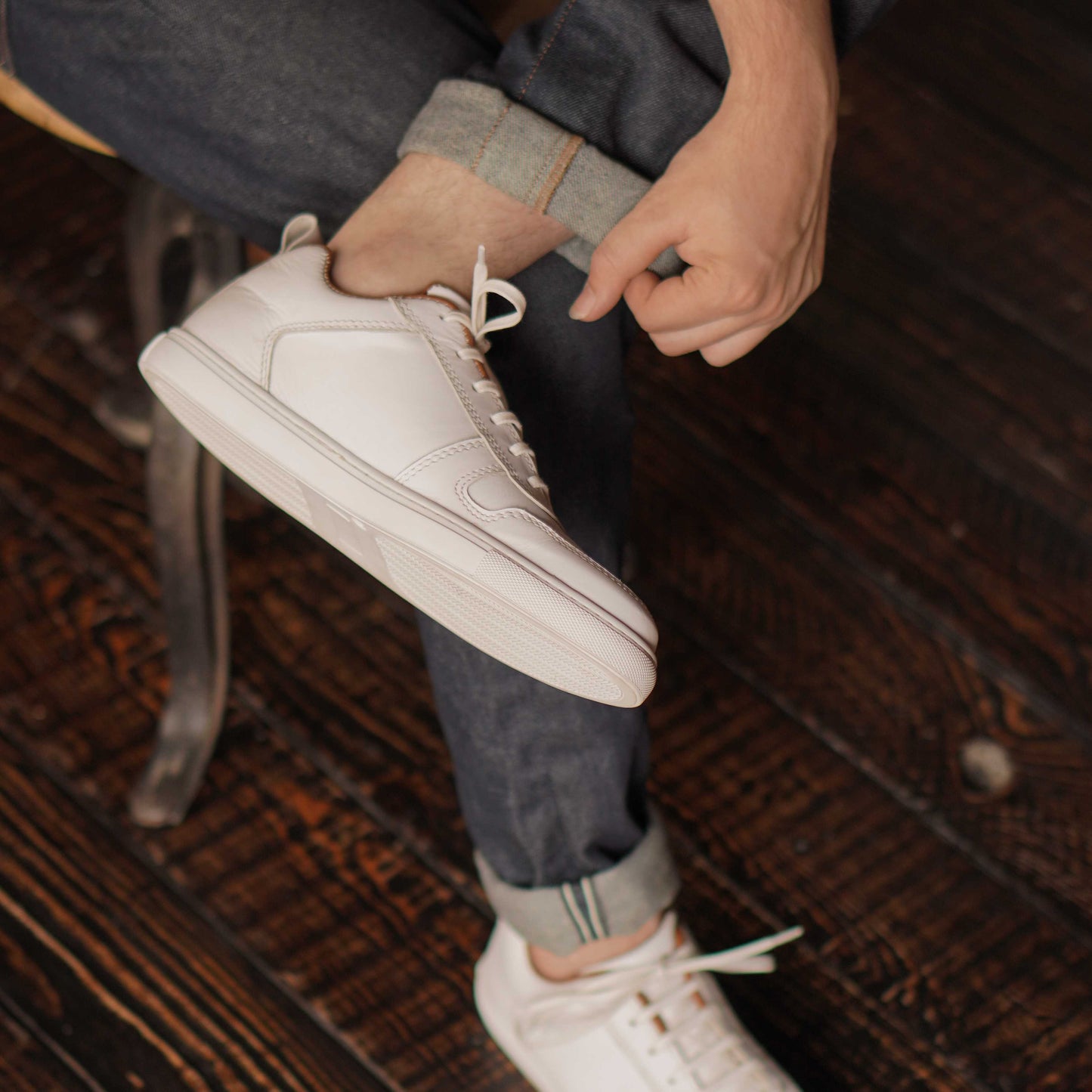 Brooklyn Low Top Sneakers (Pearl White)
